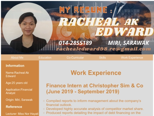 Racheal's-Resume5 screenshot