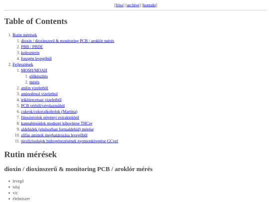 projektek screenshot
