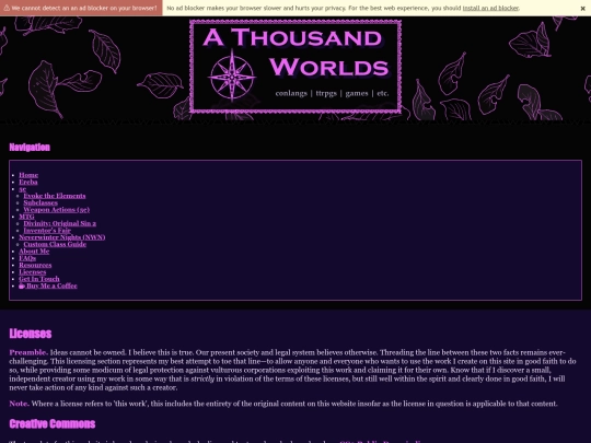 licenses screenshot