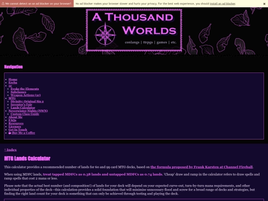 mtg/land-calculator screenshot