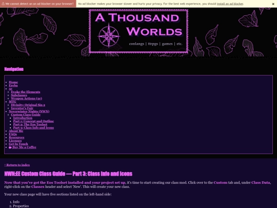 nwn/custom-class/class-info screenshot
