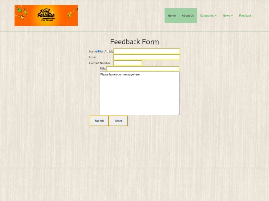 Feedback screenshot