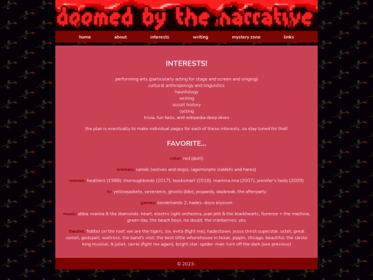 interests screenshot