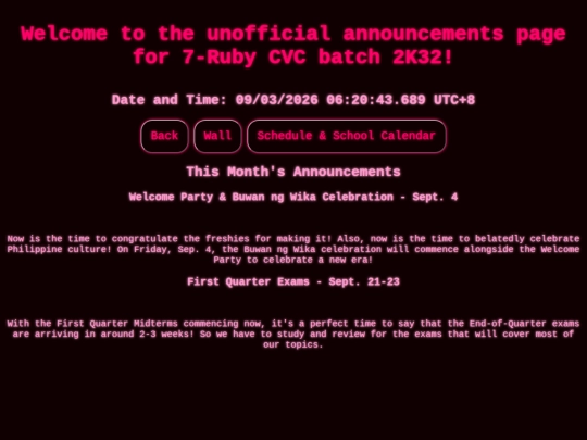 announcements screenshot