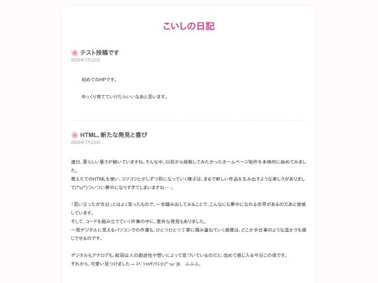 diary screenshot