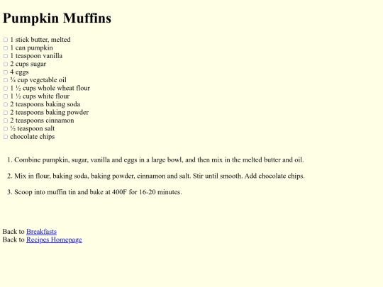 recipes/breakfasts/pumpkinmuffins screenshot