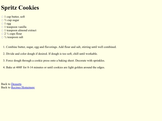recipes/desserts/spritzcookies screenshot