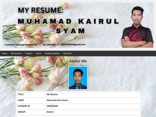 aboutme screenshot