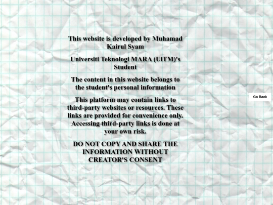 disclaimer screenshot