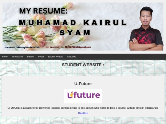 student_website screenshot