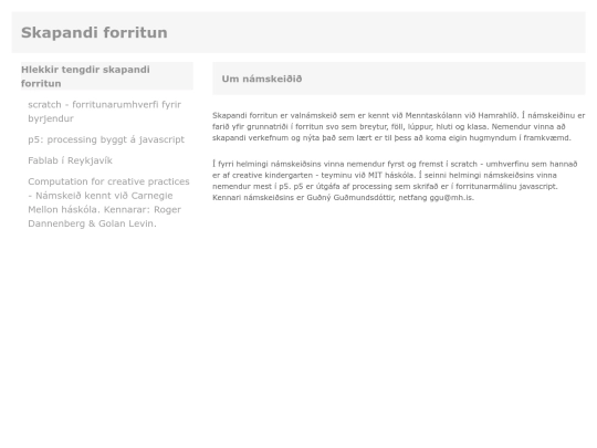 skapandiforritun screenshot