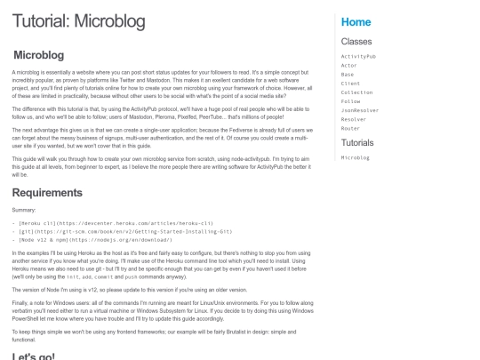 tutorial-Microblog screenshot