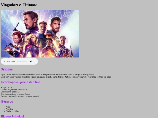 Exerc_vingadores/paginaVingadoresHTMLpuro screenshot