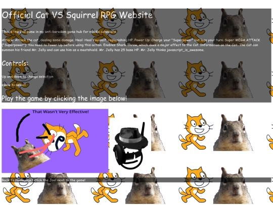 catvssquirrelhomepage screenshot