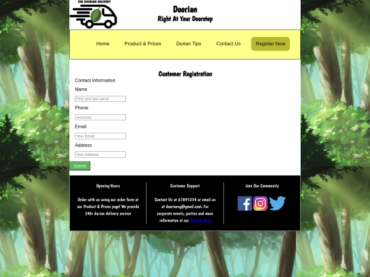 registration screenshot