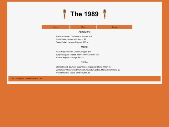 menu screenshot