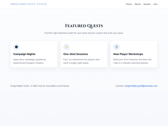 events screenshot