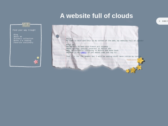A website full of clouds screenshot