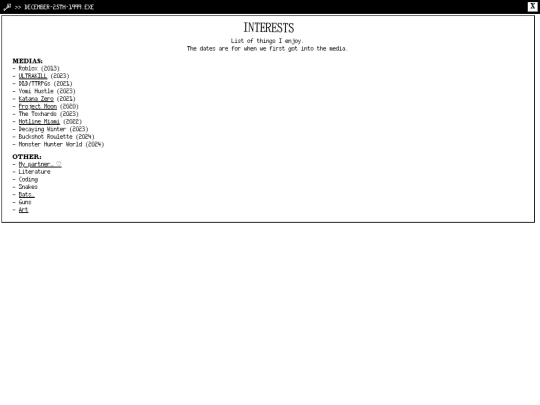 islands/dec25th1999/interests screenshot