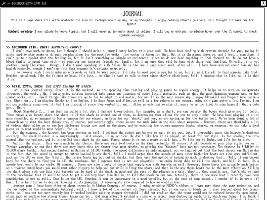 islands/dec25th1999/journal screenshot