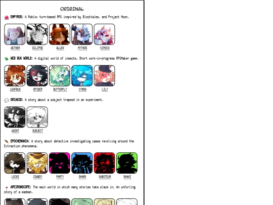 projects/characters screenshot