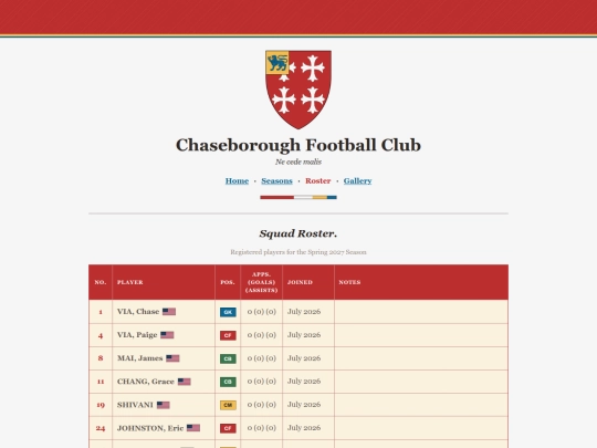 soccer/roster screenshot