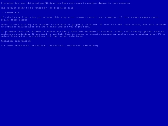 extras/BSOD screenshot