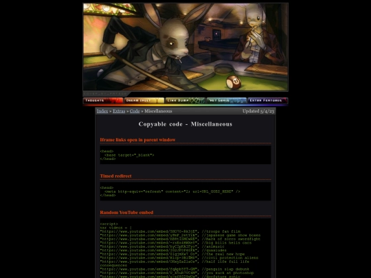 extras/code-misc screenshot