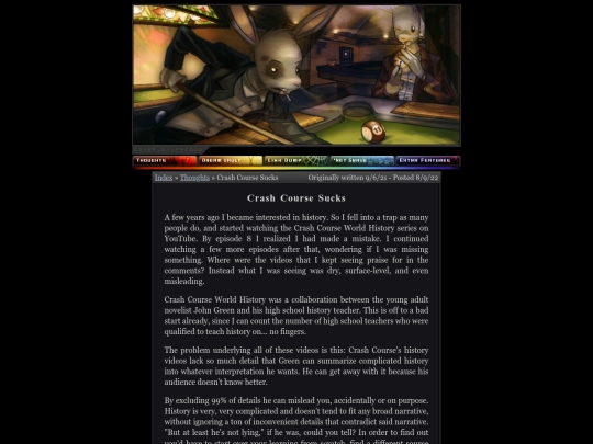 thoughts/crashcourse screenshot