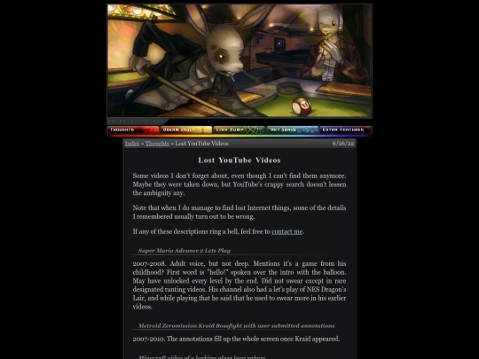 thoughts/lostvideos screenshot