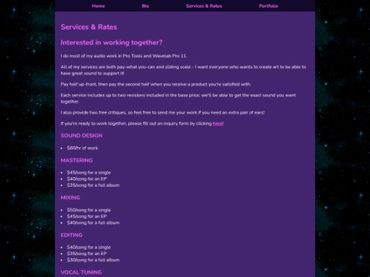 services screenshot