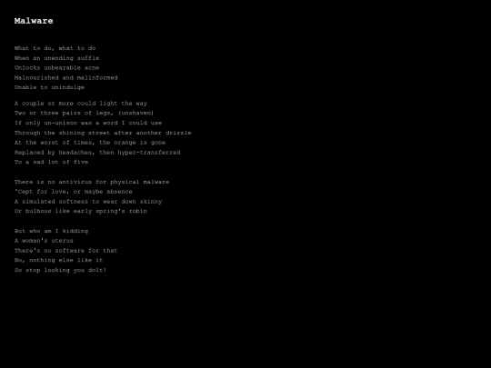Poem/malwomb screenshot