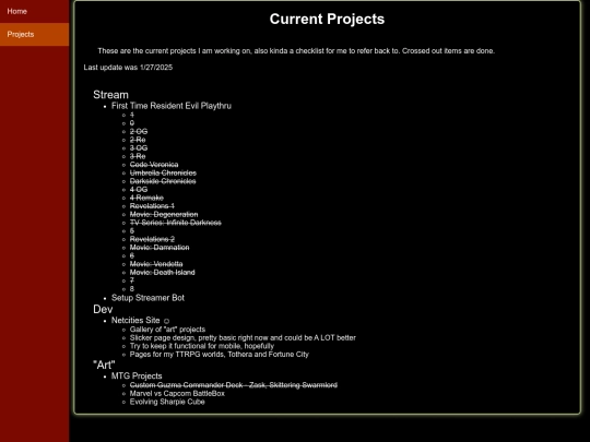 projects screenshot