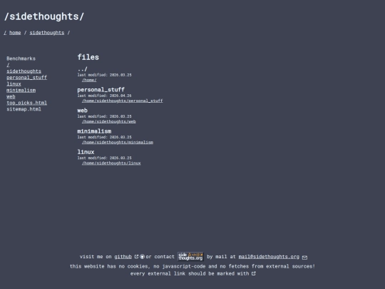 home/sidethoughts screenshot