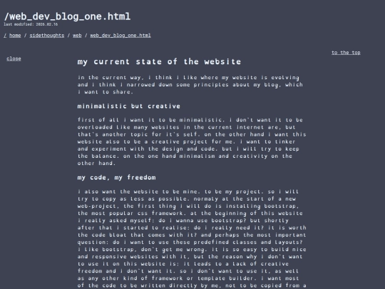 home/sidethoughts/web/web_dev_blog_one screenshot