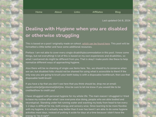 Blog/hygiene screenshot