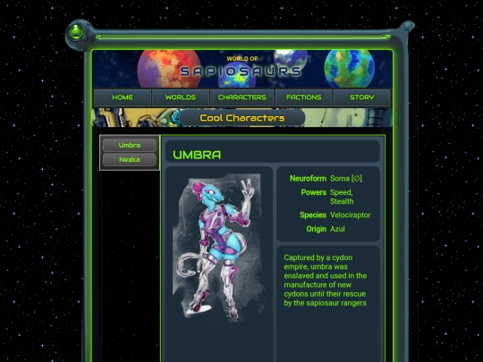 Characters screenshot