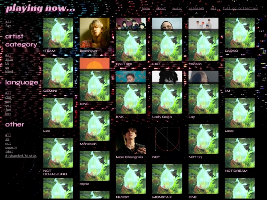 music/artists screenshot