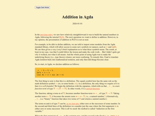 Addition-in-Agda screenshot