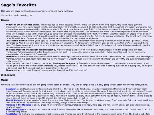 favorites screenshot