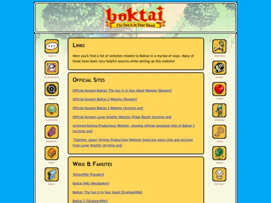 links screenshot