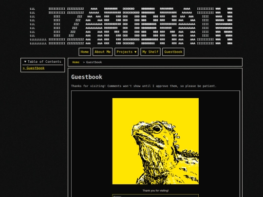 guestbook screenshot