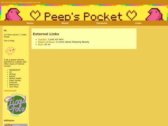 links screenshot