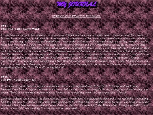 octoberthoughts screenshot