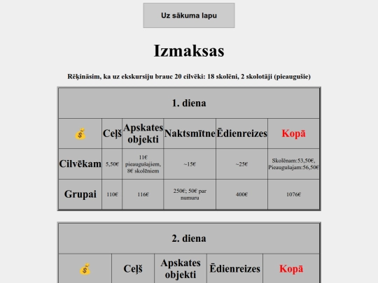 Izmaksas screenshot