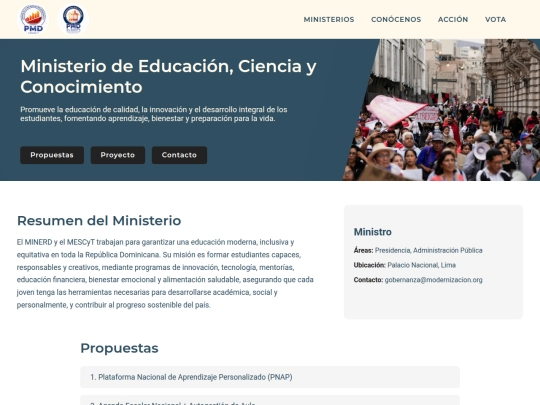 Ministerios/MECC screenshot
