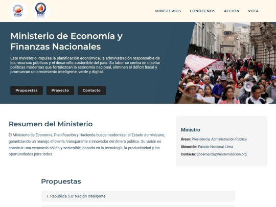 Ministerios/MEFN screenshot