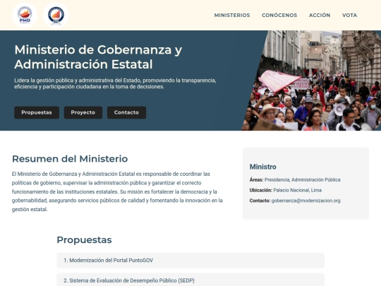 Ministerios/MGAE screenshot