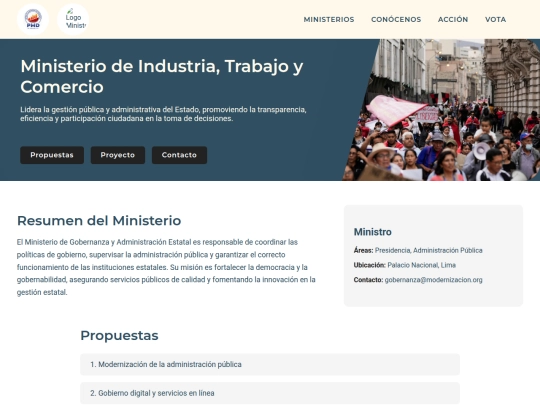 Ministerios/MITC screenshot