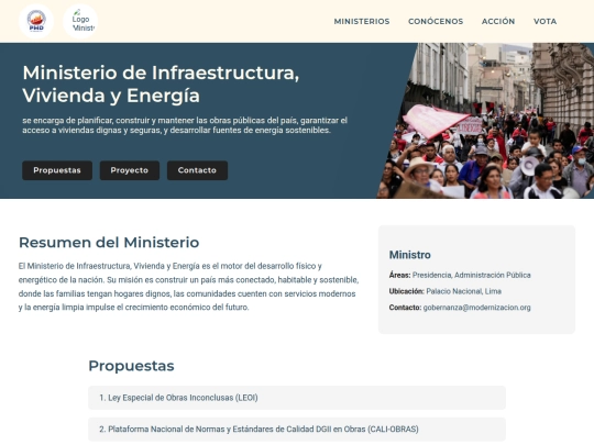 Ministerios/MIVE screenshot